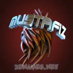 mustafiz in Red Twisted style - 3D name wallpaper