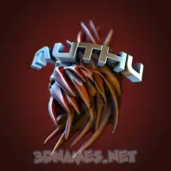 muthu in Red Twisted style - 3D name wallpaper