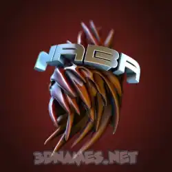 naba in Red Twisted style - 3D name wallpaper