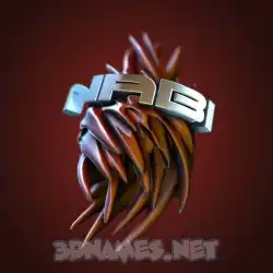 nabi in Red Twisted style - 3D name wallpaper