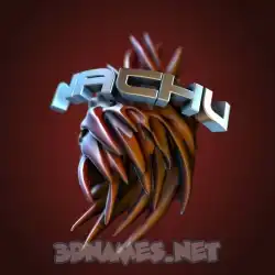nachu in Red Twisted style - 3D name wallpaper