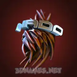 nado in Red Twisted style - 3D name wallpaper