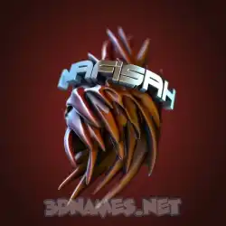 nafisah in Red Twisted style - 3D name wallpaper
