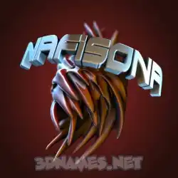 nafisona in Red Twisted style - 3D name wallpaper