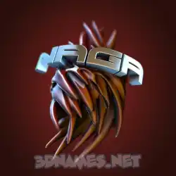 naga in Red Twisted style - 3D name wallpaper