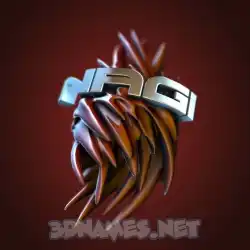 nagi in Red Twisted style - 3D name wallpaper