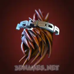 naheda in Red Twisted style - 3D name wallpaper