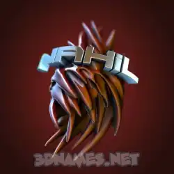 nahil in Red Twisted style - 3D name wallpaper