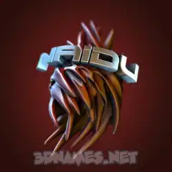 naidu in Red Twisted style - 3D name wallpaper