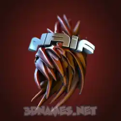 naif in Red Twisted style - 3D name wallpaper