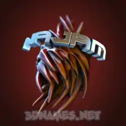najam in Red Twisted style - 3D name wallpaper