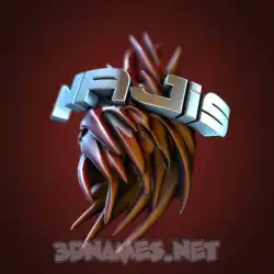 najis in Red Twisted style - 3D name wallpaper