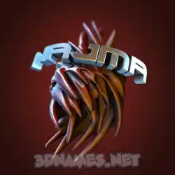 najma in Red Twisted style - 3D name wallpaper