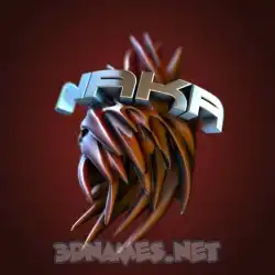 naka in Red Twisted style - 3D name wallpaper