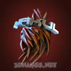 nakul in Red Twisted style - 3D name wallpaper
