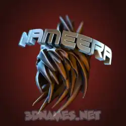 nameera in Red Twisted style - 3D name wallpaper