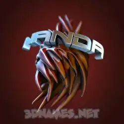 nanda in Red Twisted style - 3D name wallpaper