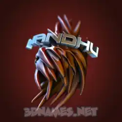 nandhu in Red Twisted style - 3D name wallpaper