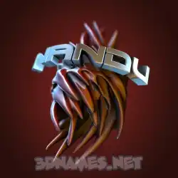 nandu in Red Twisted style - 3D name wallpaper