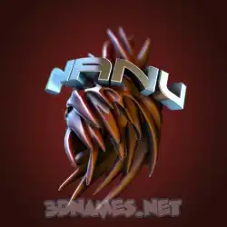 nanu in Red Twisted style - 3D name wallpaper