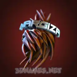 nargiza in Red Twisted style - 3D name wallpaper