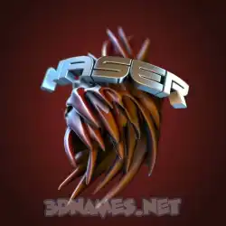 naser in Red Twisted style - 3D name wallpaper