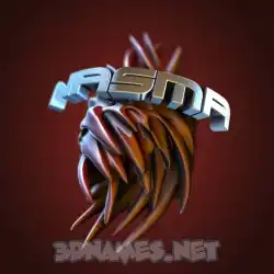 nasma in Red Twisted style - 3D name wallpaper