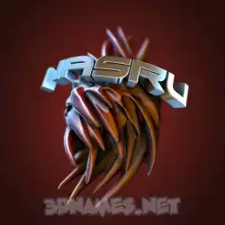 nasru in Red Twisted style - 3D name wallpaper