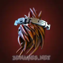 natesh in Red Twisted style - 3D name wallpaper