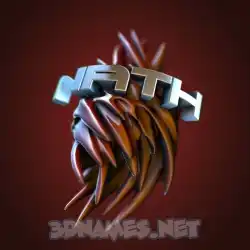 nath in Red Twisted style - 3D name wallpaper