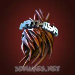 nathiya in Red Twisted style - 3D name wallpaper