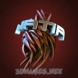 natia in Red Twisted style - 3D name wallpaper