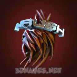naush in Red Twisted style - 3D name wallpaper
