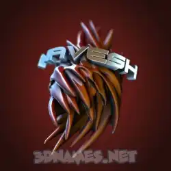 navesh in Red Twisted style - 3D name wallpaper
