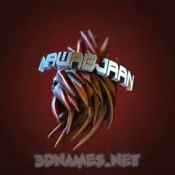nawabjaan in Red Twisted style - 3D name wallpaper
