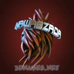 nawabzada in Red Twisted style - 3D name wallpaper