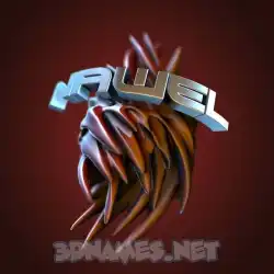 nawel in Red Twisted style - 3D name wallpaper