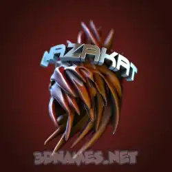 nazakat in Red Twisted style - 3D name wallpaper
