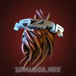 nazar in Red Twisted style - 3D name wallpaper