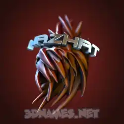 nazhat in Red Twisted style - 3D name wallpaper
