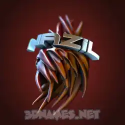 nazil in Red Twisted style - 3D name wallpaper