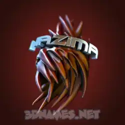nazima in Red Twisted style - 3D name wallpaper
