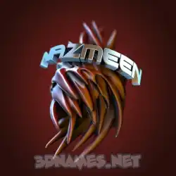 nazmeen in Red Twisted style - 3D name wallpaper