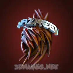nazreen in Red Twisted style - 3D name wallpaper