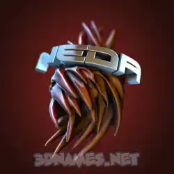 neda in Red Twisted style - 3D name wallpaper