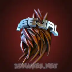 neejal in Red Twisted style - 3D name wallpaper
