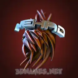 nehad in Red Twisted style - 3D name wallpaper
