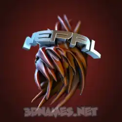nepal in Red Twisted style - 3D name wallpaper
