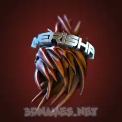 nerisha in Red Twisted style - 3D name wallpaper
