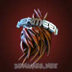 nermeen in Red Twisted style - 3D name wallpaper